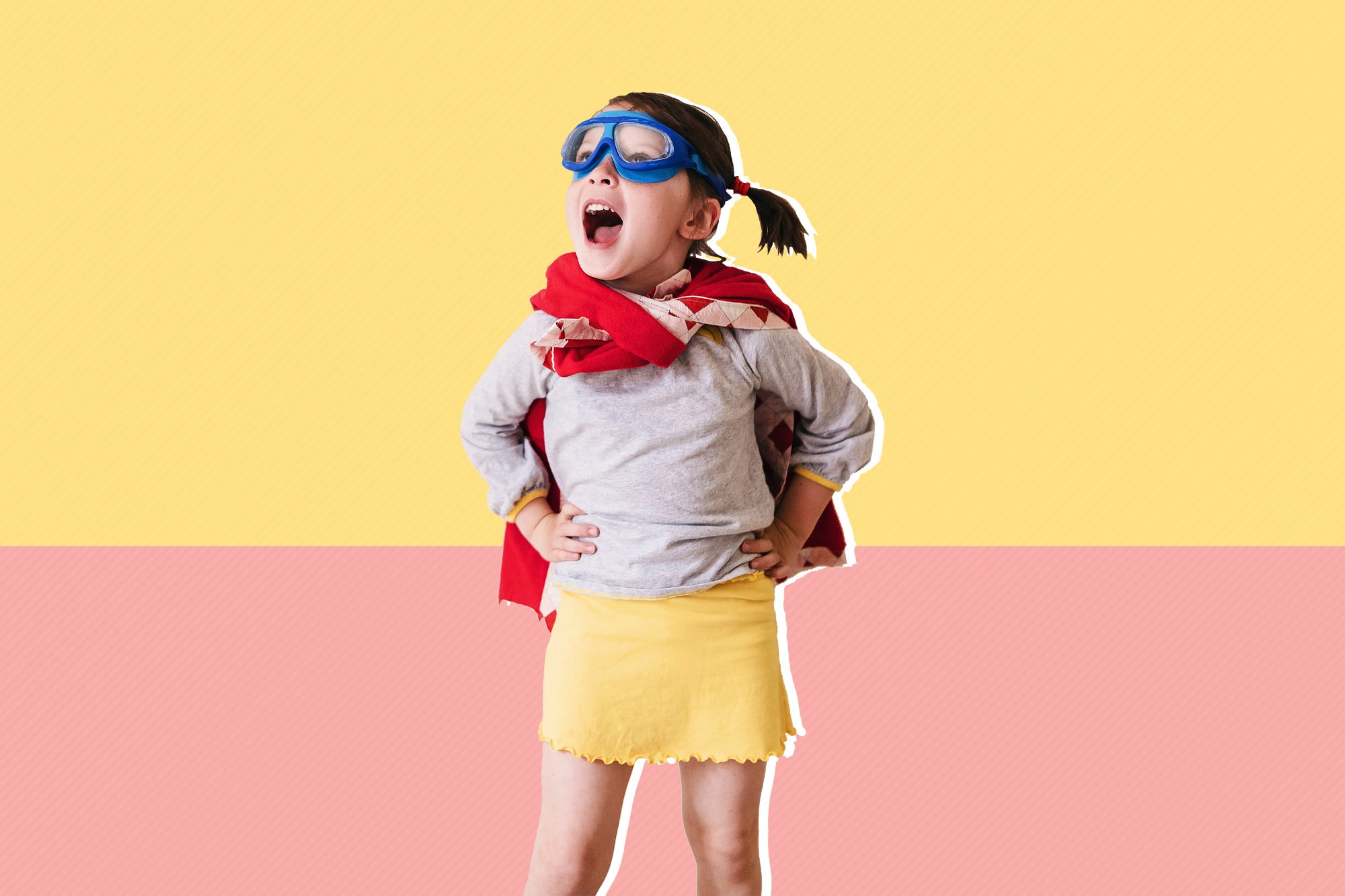 Girl dressed as a superhero