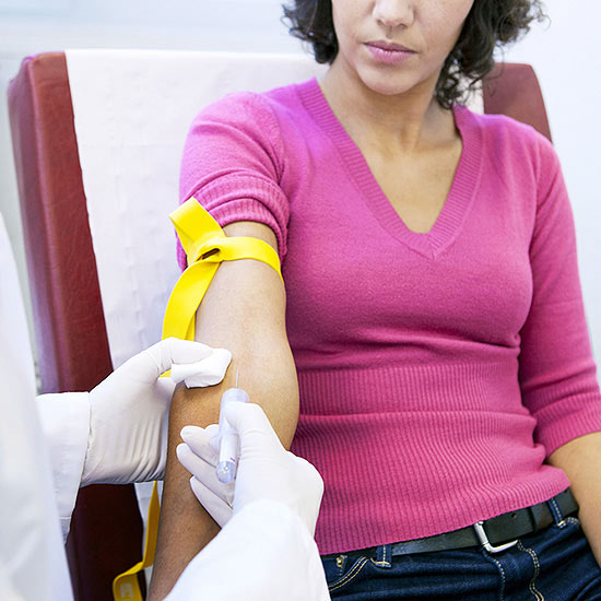 woman getting blood drawn