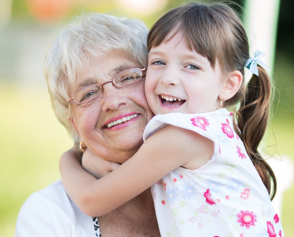 Daughter and Grandma Smiling