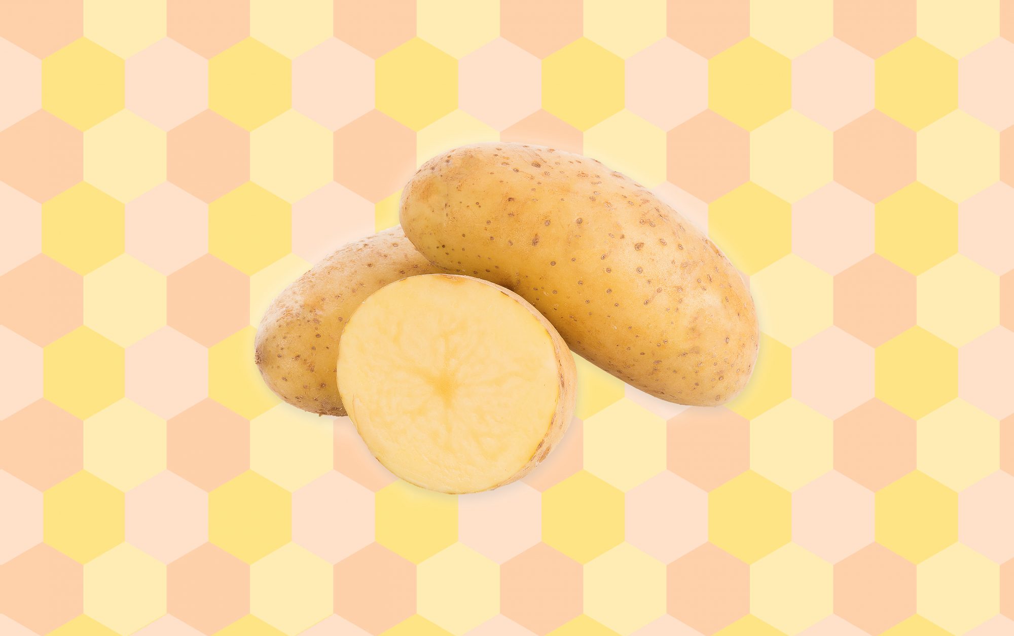 potatoes on patterned background