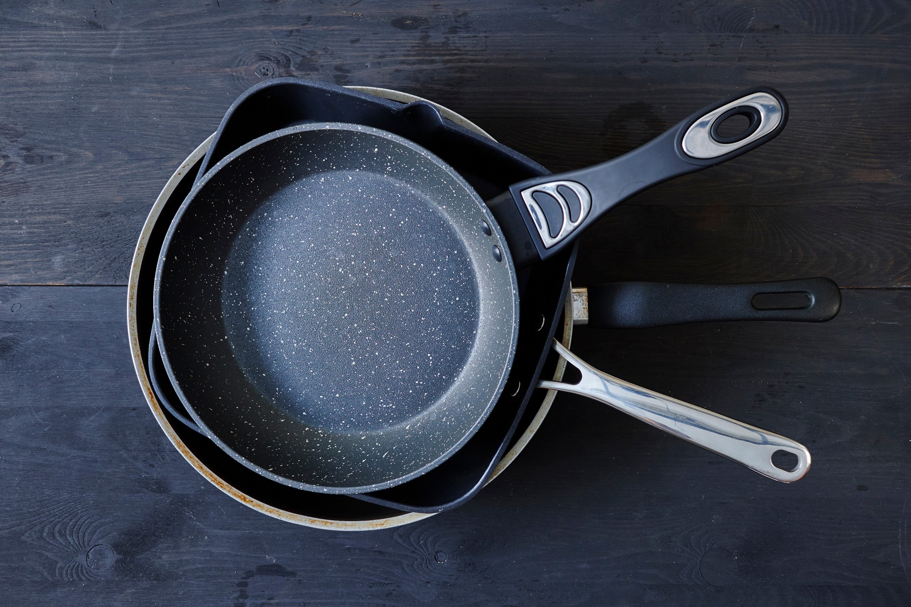 Stack of Nonstick Frying Pans