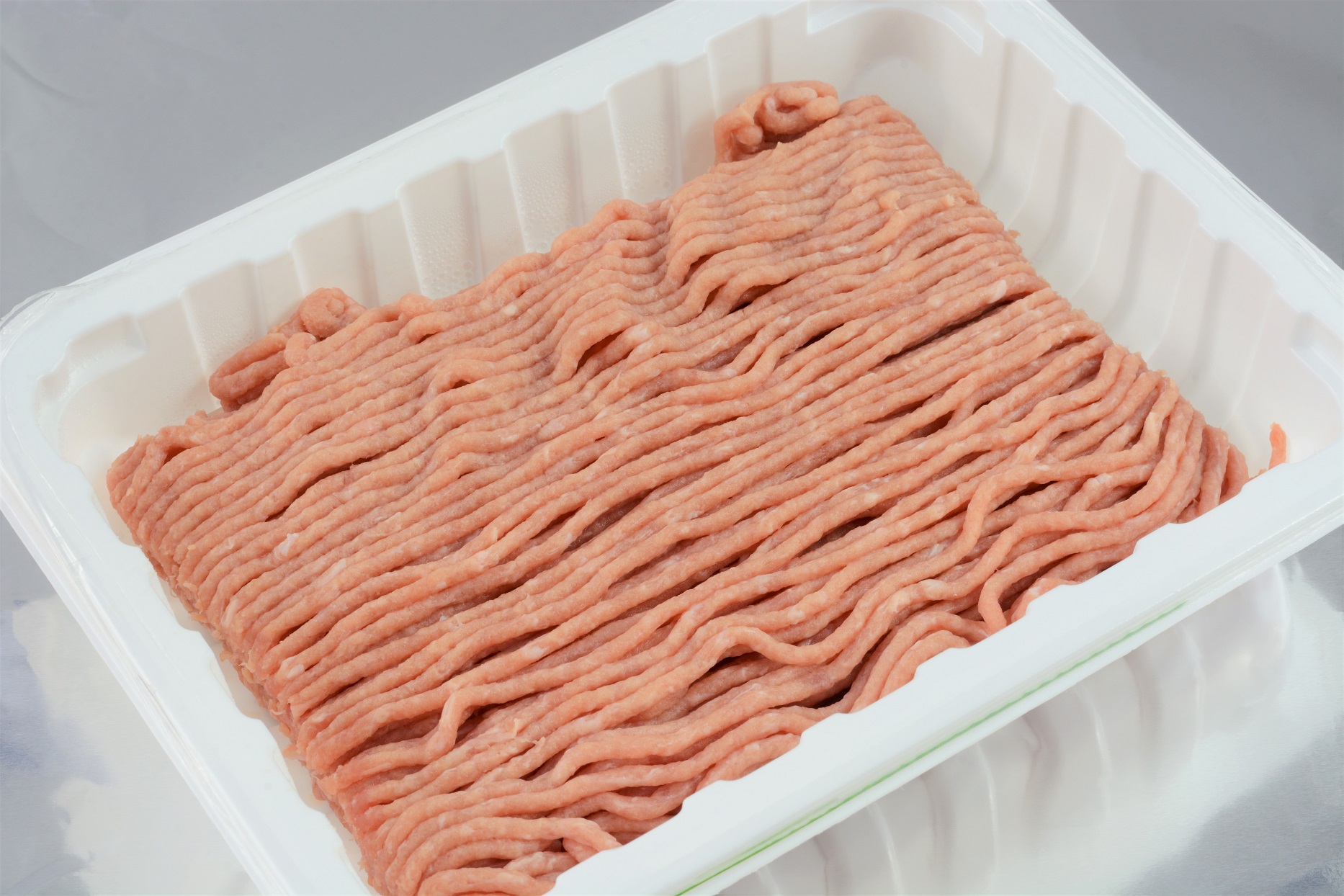 Raw Ground Turkey In White Tray