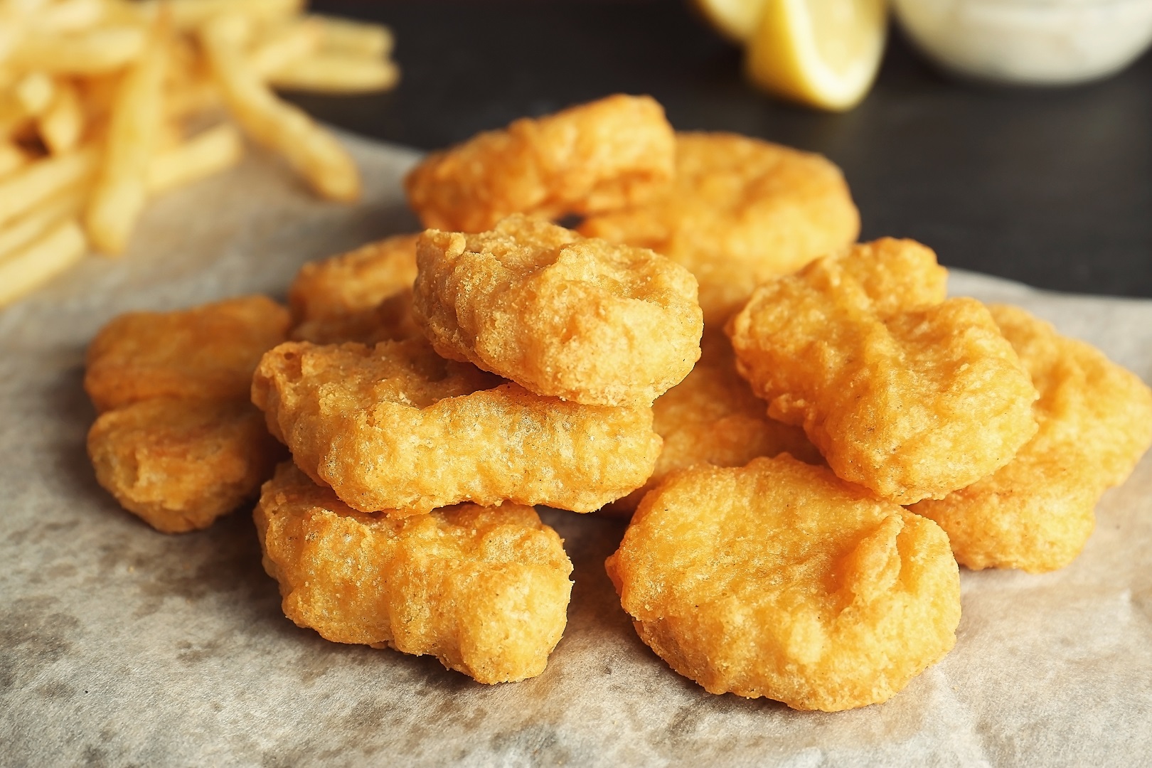 Pile of Fried Chicken Nuggets