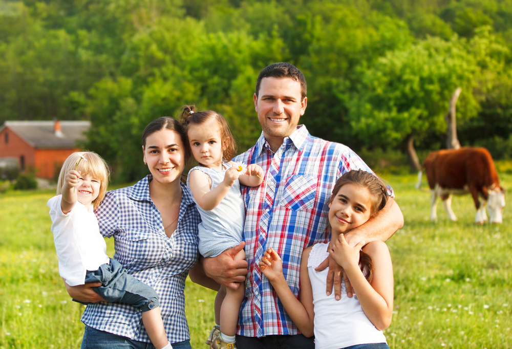 family on farm