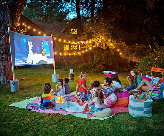 Outdoor movie projector