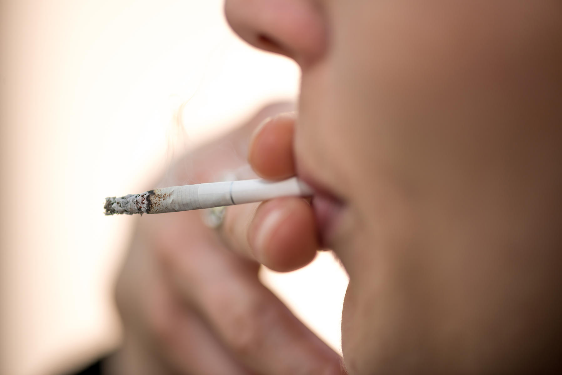 woman smoking closeup