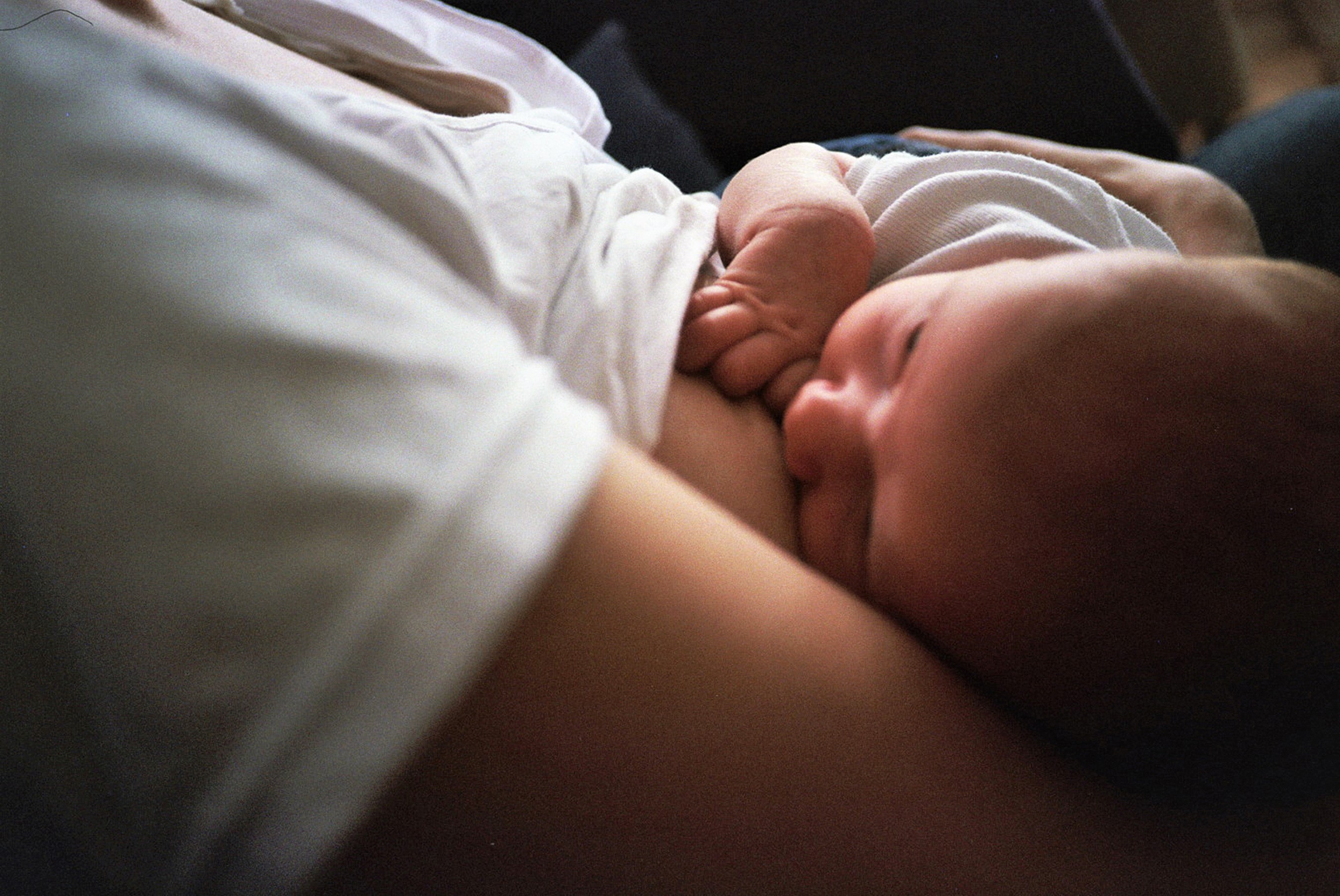 Mother Breastfeeding Baby White Tshirt